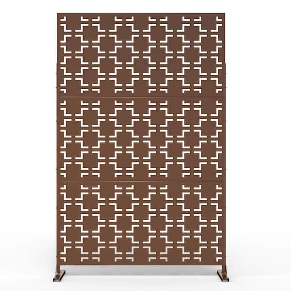 Dovelina 76 in. Galvanized Steel Garden Fence Deck Privacy Screen Garden Screen Panels