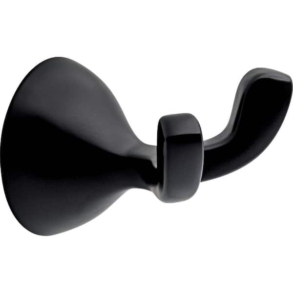 Foundations Wall Mount Towel J-Hook Robe Hook Bath Hardware Accessory in Matte Black