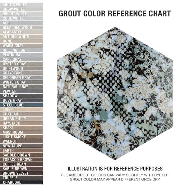 Merola Tile Inedita Hex Blue 9-7/8 in. x 11-1/4 in