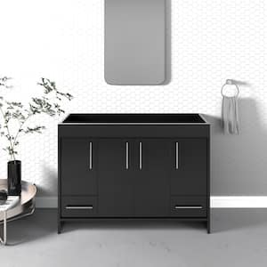 Pacific 48 in. W x 18 in. D x 33.88 in. H Bath Vanity Cabinet without Top in Glossy Black