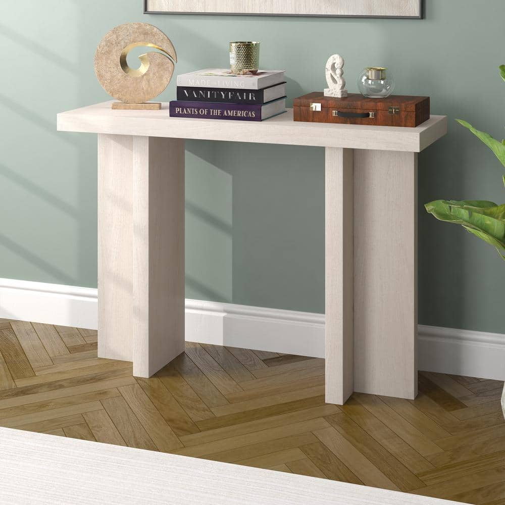 Alder White 42" MDF Modern Console Table