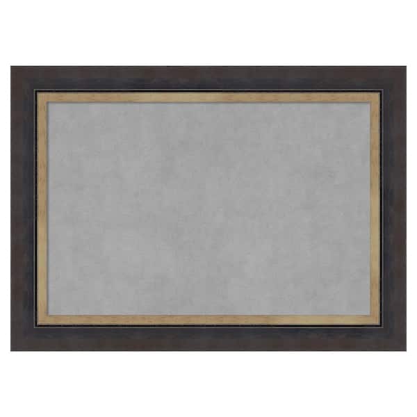 Amanti Art Hammered Charcoal Tan 29 in. x 21 in Framed Magnetic Board