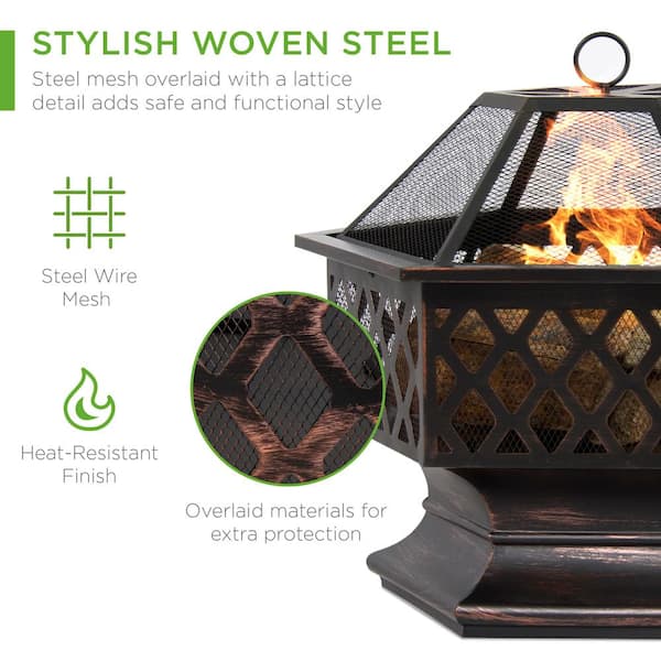 Hexagon Steel Wood Fire Pit, What Metal Is Best For Fire Pit