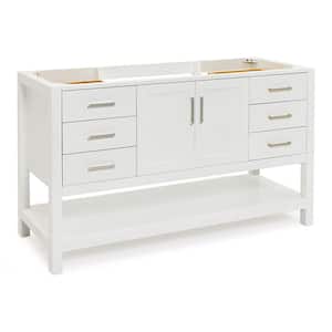 Magnolia 60 in. W x 21.5 in. D x 34.5 in. H Bath Vanity Cabinet without Top in White
