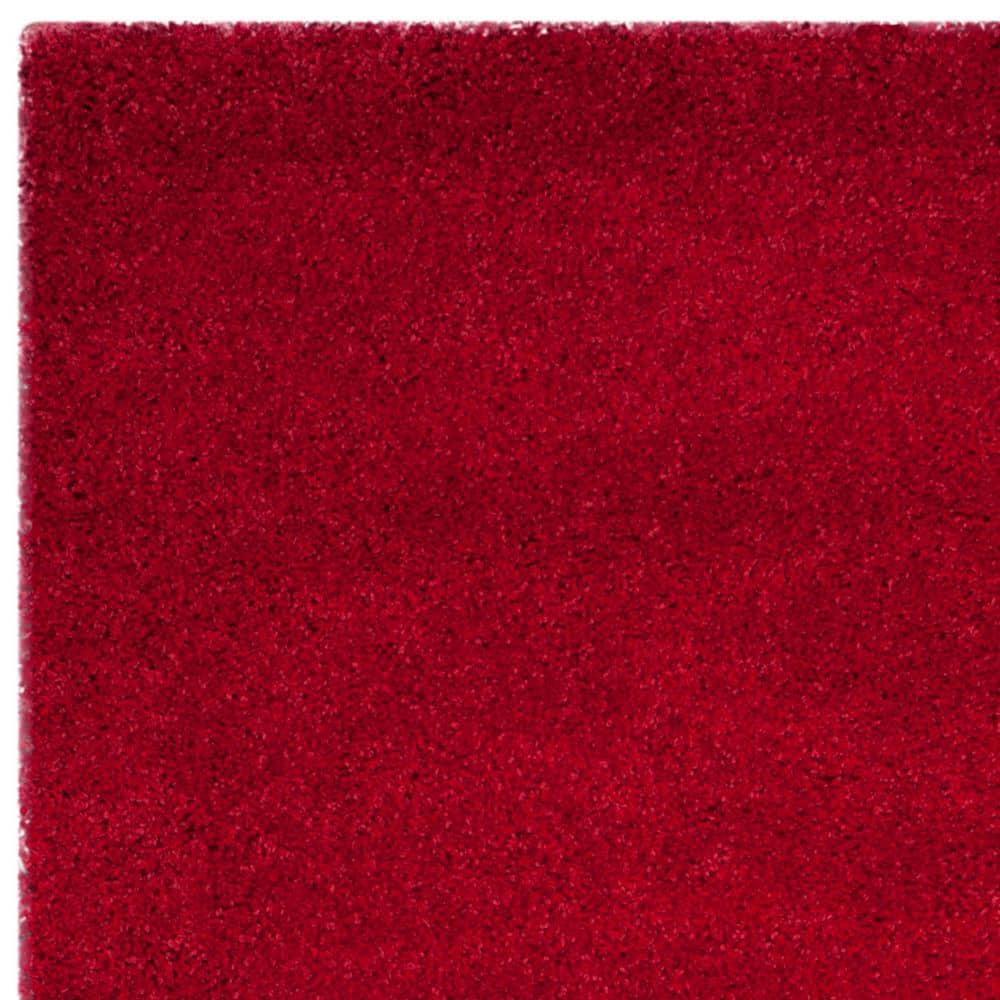 Milan Shag Red Synthetic Rectangular 4' x 6' Area Rug