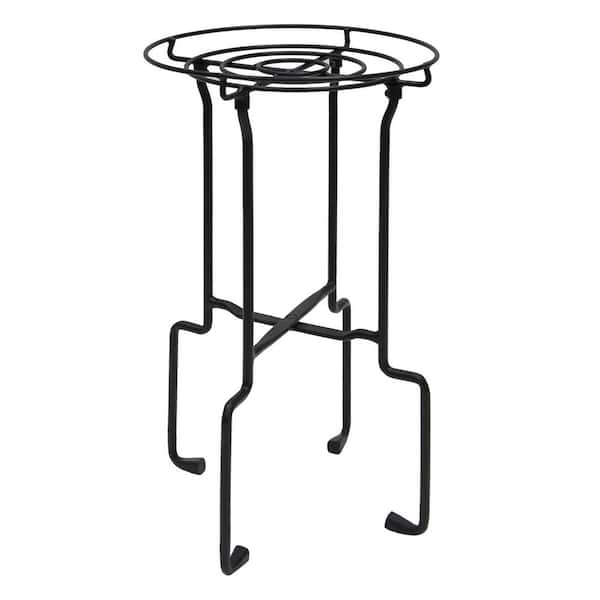 Achla Designs 23.5in.H x 10.25in.W Round Black Wrought Iron Catalina Plant Stand, Powder Coated Finish, Indoor Outdoor Use Home Accent