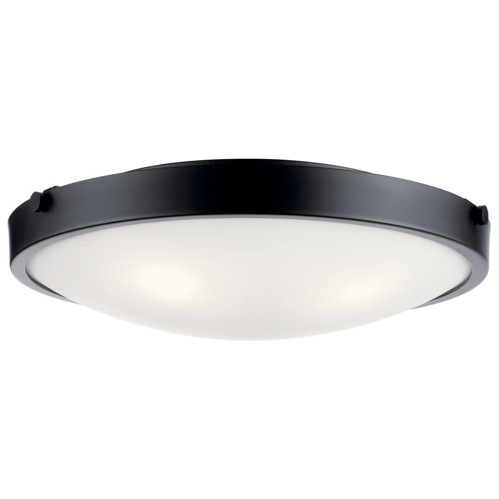 KICHLER Lytham 20.5 in. 4-Light Black Contemporary Hallway Flush Mount Ceiling Light