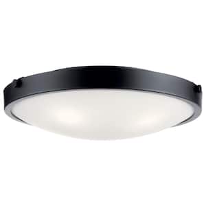 Lytham 20.5 in. 4-Light Black Contemporary Hallway Flush Mount Ceiling Light