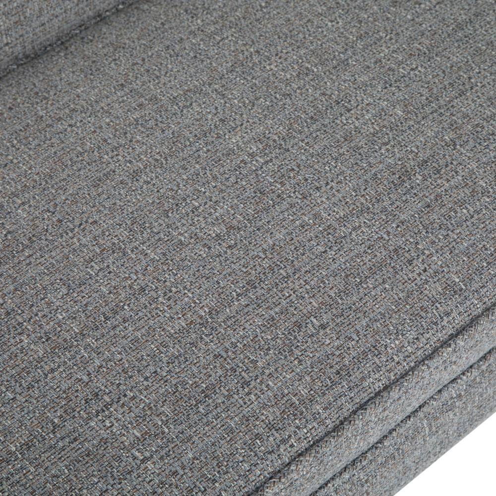 Pebble Grey Upholstered Bedroom Bench with Low Back and Swooped Arms
