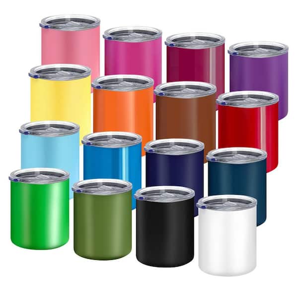 16-Pack 12 oz Stainless Steel Insulated Coffee Mugs with Lids, Double-Wall Vacuum Travel Cups