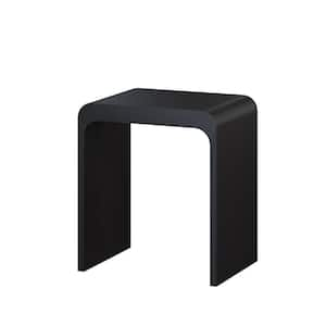 15.4 in. W x 11.4 in. D x 17.3 in. H Pure Artificial Solid Surface Shower Stool Waterproof in Matte Black