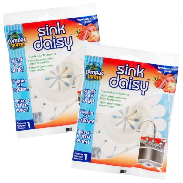 COMPAC HOME 2 Count Sink Daisy Strawberry Scented Kitchen Sink Strainer