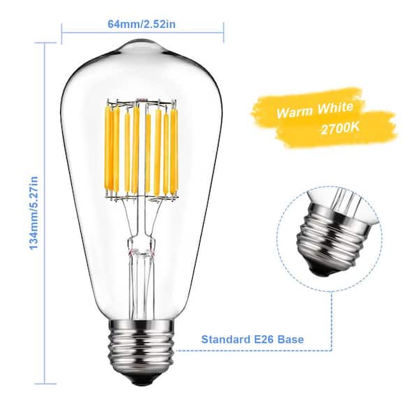 YANSUN 80-Watt Equivalent E26 G25 Dimmable Edison LED Light Bulb Soft White (4-Pack) YANSUN 80-Watt Equivalent E26 G25 Dimmable Edison LED Light Bulb Soft White (4-Pack)