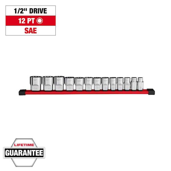 1/2 in. Drive SAE 12-Point Socket Set (13-Piece)