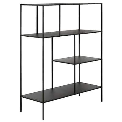 FABULAXE Industrial 42.5 in. Brown Wood and Metal 3-Shelf Etagere