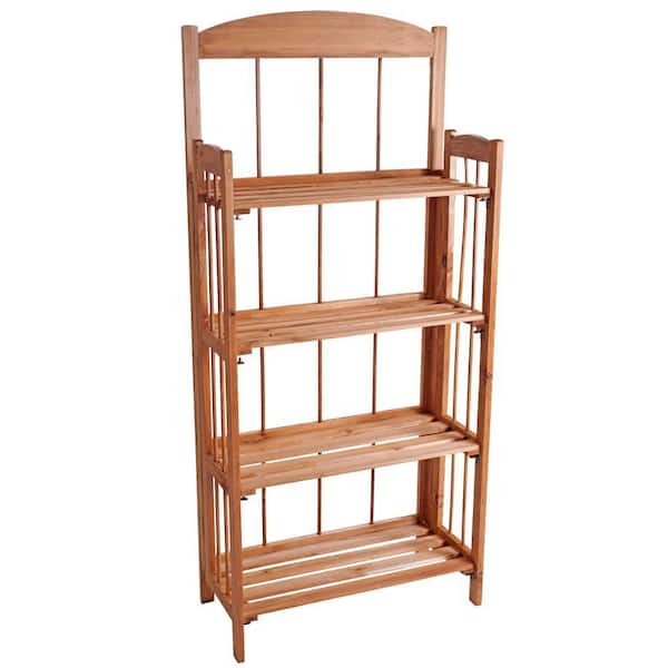 Lavish Home 45 in. Brown Wood 4-shelf Etagere Bookcase with Open Back