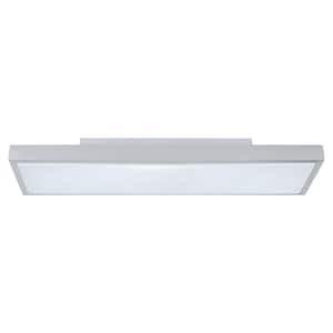 Idun 1 29.5 in. W x 3.125 in. H Matte Nickel Integrated LED Semi-Flush Mount Light with White Plastic Diffuser