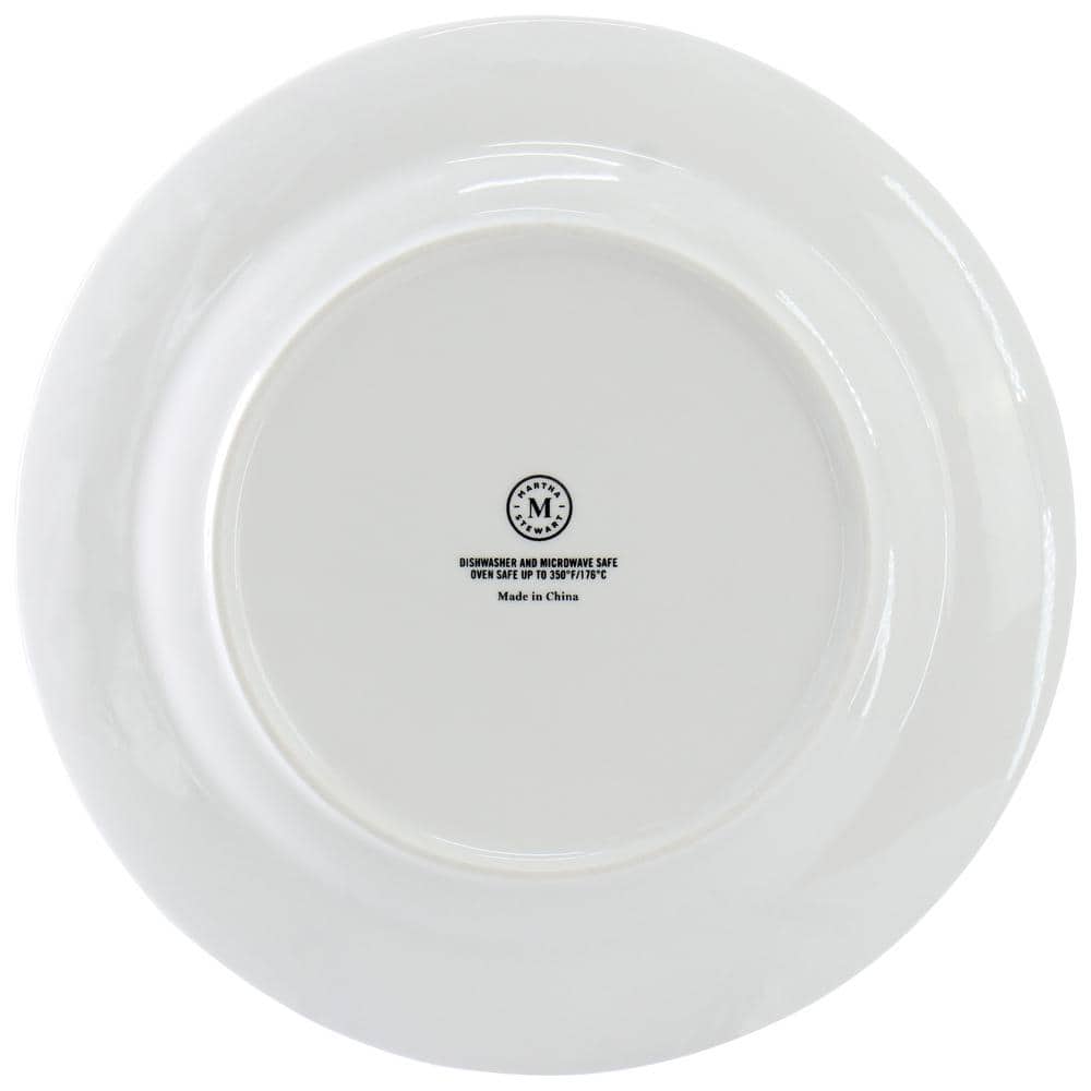 Teal Floral Porcelain 12-Piece Round Dinnerware Set