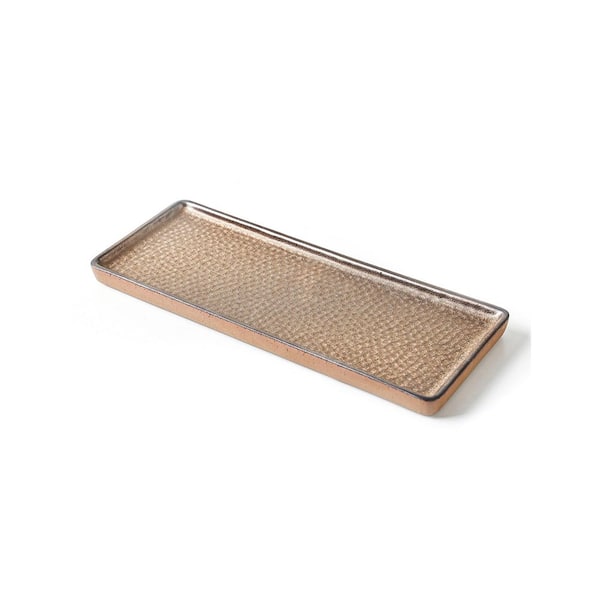 Brown Decorative Tray for Dresser Vanity Tray with Brown Trim Candle and Bathroom Organizer