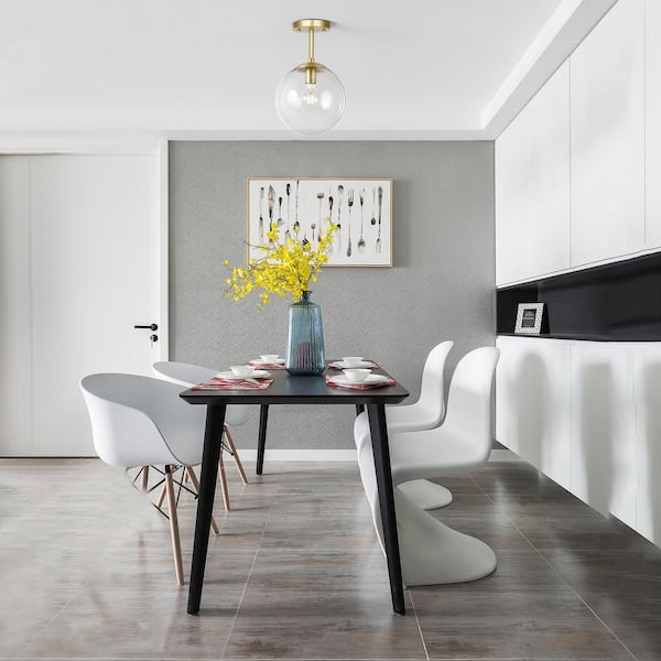 Zeno 1-Light Clear/Brass Globe Ceiling Light with Glass Shade