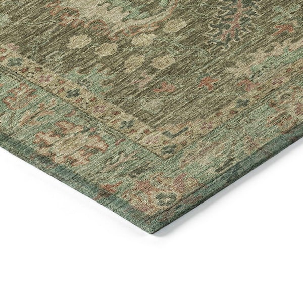 Chantille Machine Washable Indoor/Outdoor Abstract ACN2104 Olive 2 ft. 3 in. x 7 ft. 6 in. Runner Rug