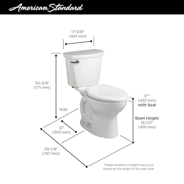 American Standard - Cadet PRO 2-Piece 1.28 GPF Single Flush Chair Height Elongated Toilet with 12 in. Rough-In in White