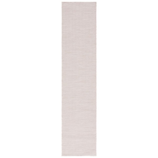 Hampton Beige/Ivory 2 ft. x 11 ft. Chevron Indoor/Outdoor Runner Area Rug