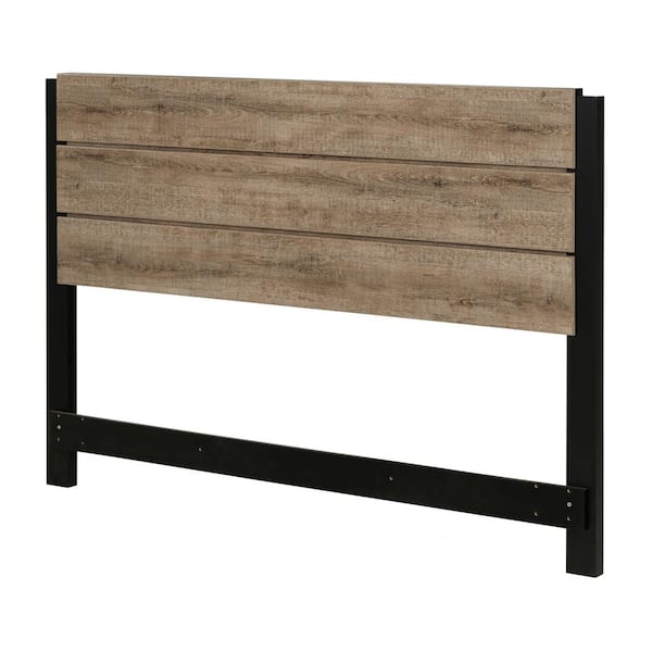 South Shore Munich Weathered Oak and Matte Black Full Headboard