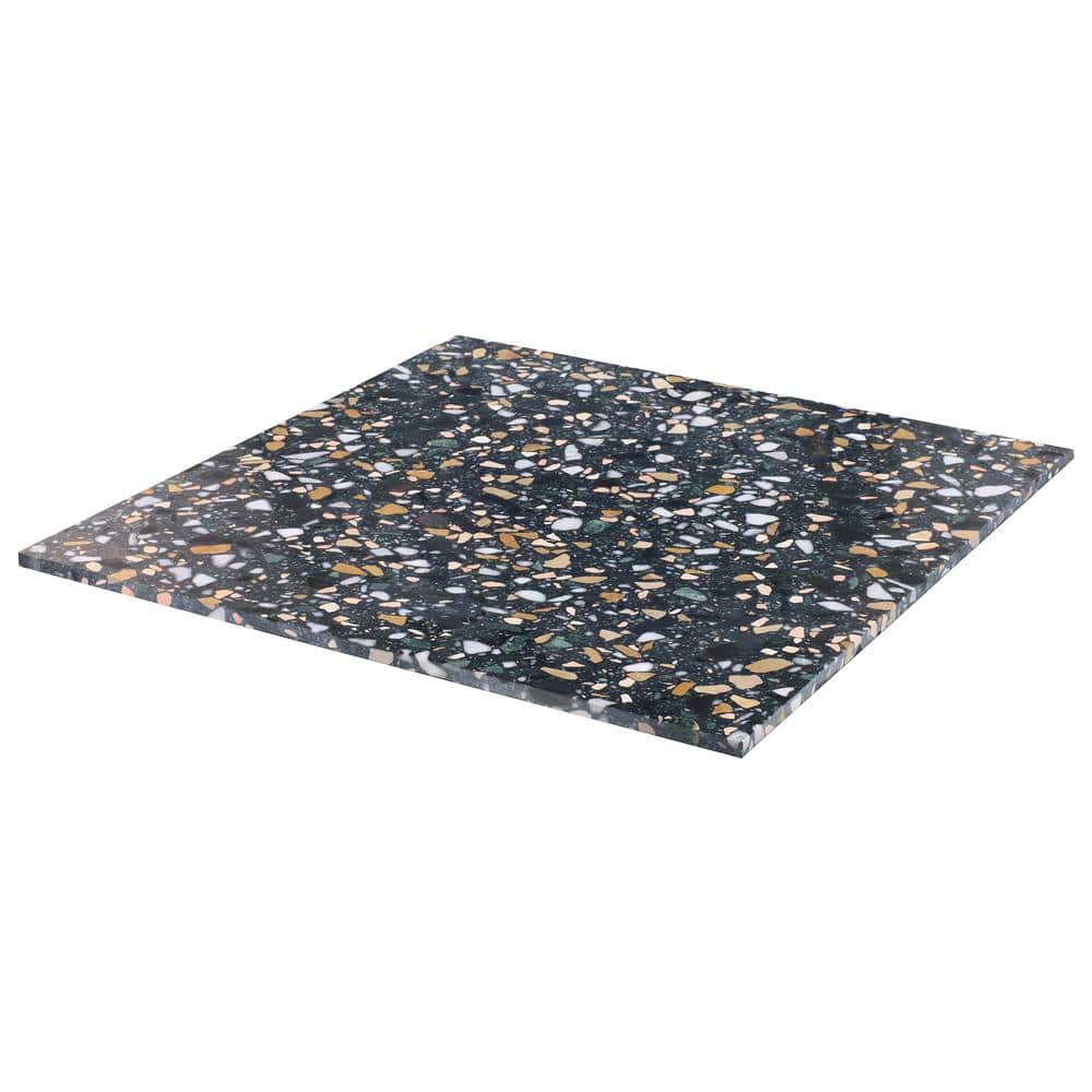 Cava Notte 24x24 Black and White Marble Tile