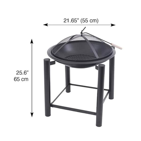 BLUE SKY OUTDOOR LIVING 21.5 in. Round Steel Wood Fire Pit On