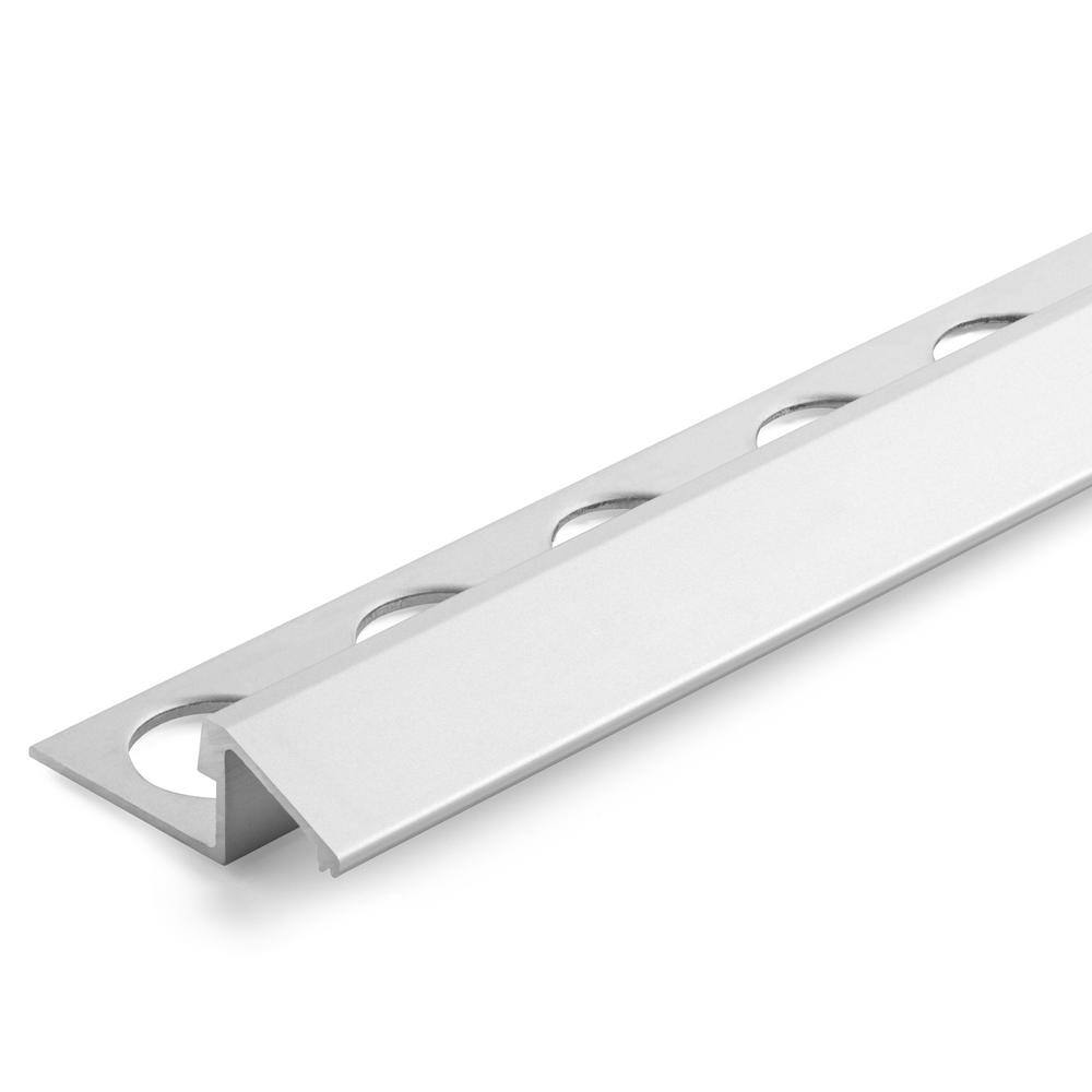 Custom Building Products 1/2 in. x 98-1/2 in. Satin Silver Aluminum Tile-to-Carpet Tile Edging Trim