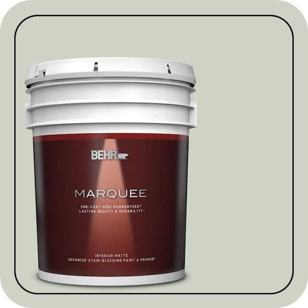 BEHR MARQUEE 5 gal. #N390-2 Flora Matte Interior Paint & Primer