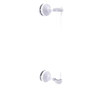 Pacific Grove Collection 12 Inch Single Side Shower Door Pull with Twisted Accents in Matte White