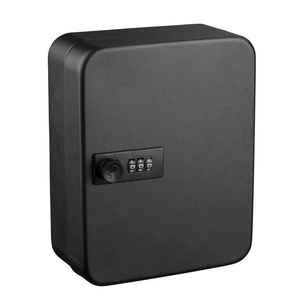 Black Steel 30-Key Secure Cabinet with Combination Lock