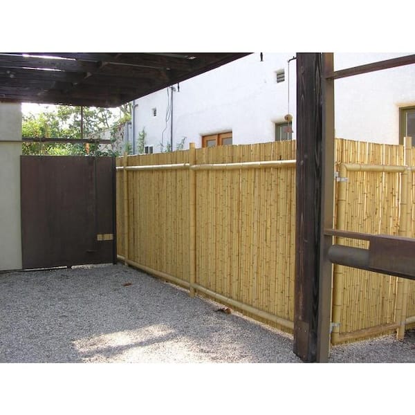 1 in. D x 6 ft. H x 8 ft. W Natural Bamboo Fence Decorative Rolled Fencing Panel