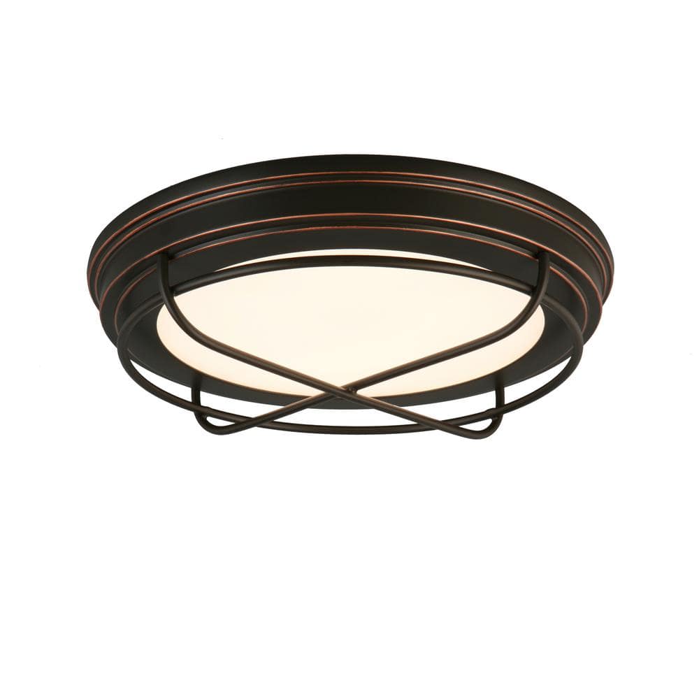 Hampton Bay 13 in. Oil Rubbed Bronze Color Changing LED Ceiling Flush Mount