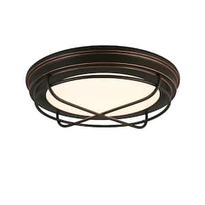 13 in. Oil Rubbed Bronze Color Changing LED Ceiling Flush Mount