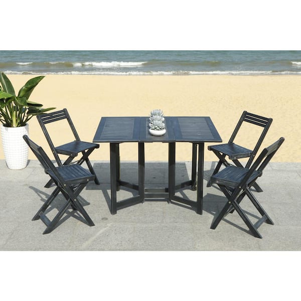 Arvin Black 5-Piece Wood Outdoor Bistro Set