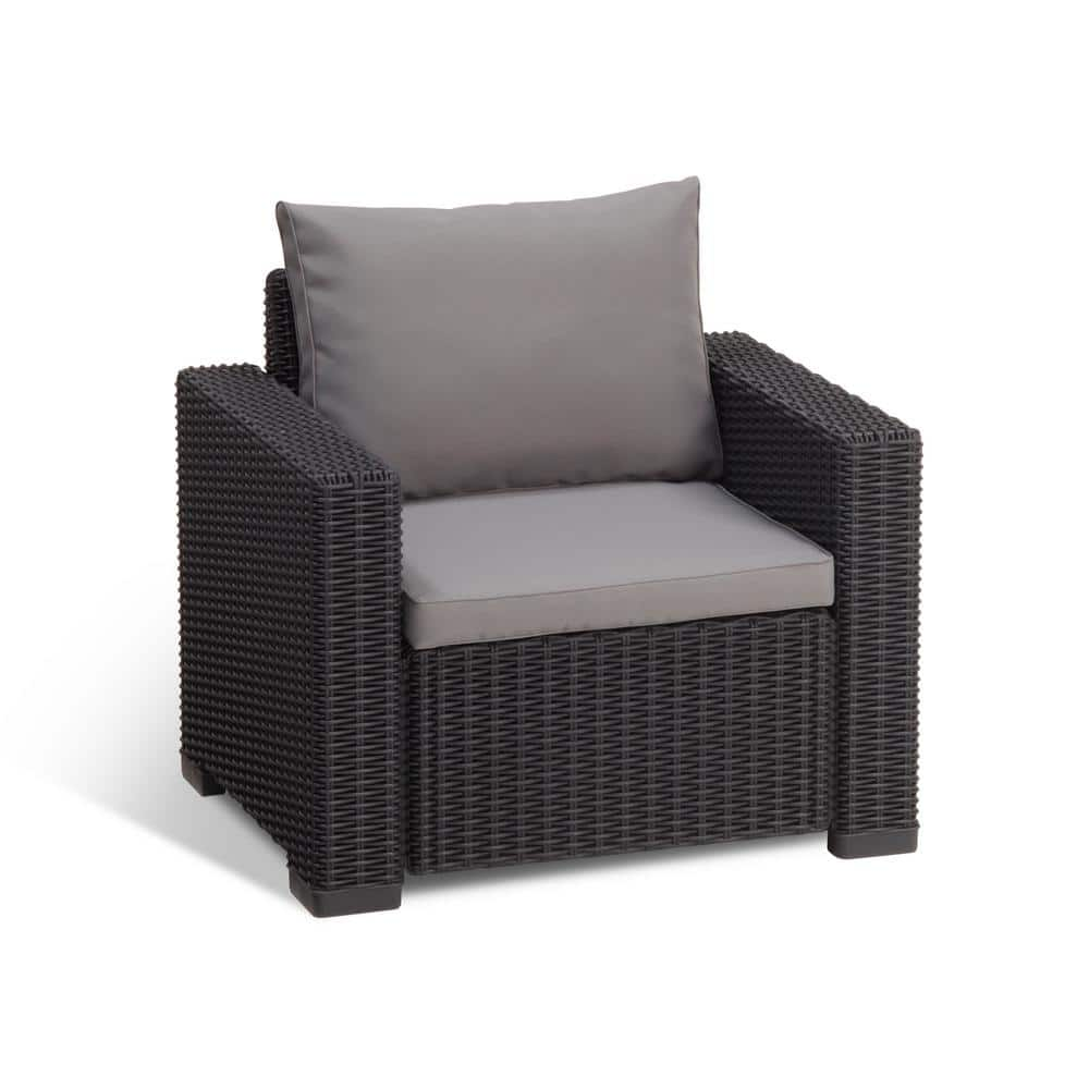 black plastic wicker outdoor chairs