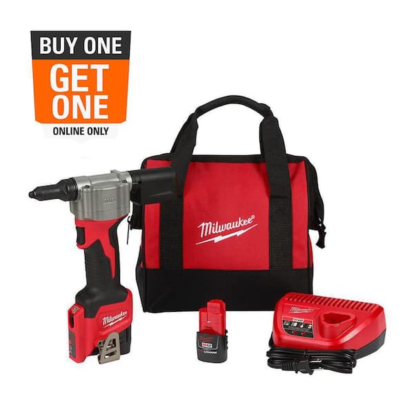 M12 12-Volt Lithium-Ion Cordless Rivet Tool Kit with (2) 1.5Ah Batteries and Charger