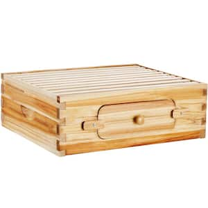 Bee Hive Medium Box Starter Kit, 100% Beeswax Coated Natural Cedar Wood, Langstroth Beehive with 10 Frames & Foundations