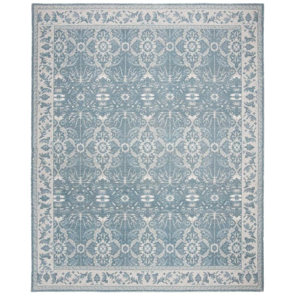 SAFAVIEH Restoration Vintage Blue 8 ft. x 10 ft. Border Area Rug