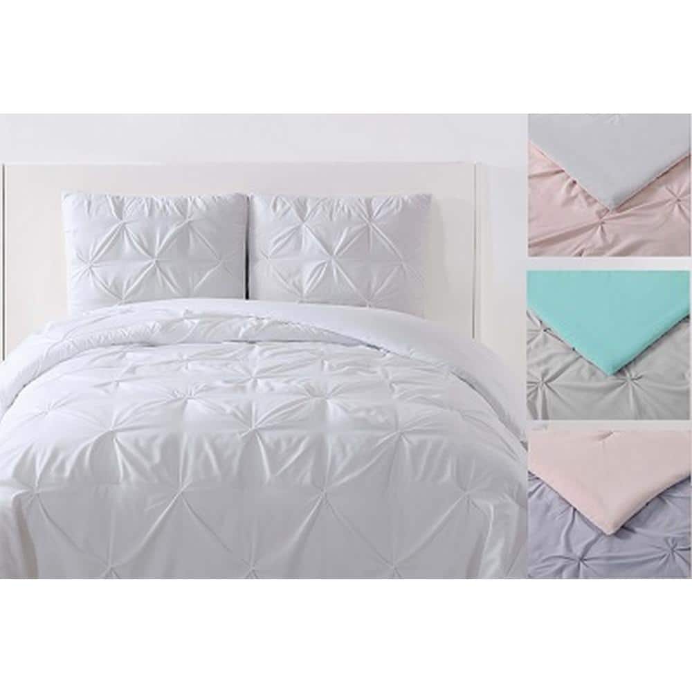 White Pintuck Twin XL Jersey Bedspread Cover Set