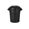 Rubbermaid Roughneck 20 Gallon Black Vented Outdoor Trash Can with Lid ...