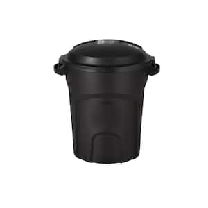 Roughneck 20 Gallon Black Vented Outdoor Trash Can with Lid