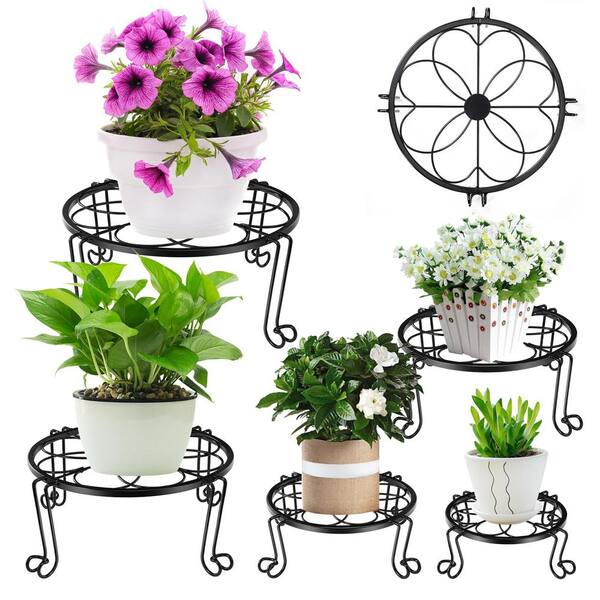 5-Pieces 5 in. H Metal Plant Stands Indoor Outdoor Planters, PottedPlant  Shelf for Garden Home Corner KitsAccessories