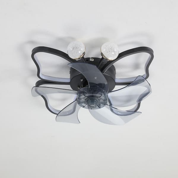 Tidoin 20 in. Indoor Black Smart Ceiling Fan with Remote Included and Timer