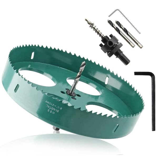 8-1/4 in. HSS Bi-Metal Hole Saw with Heavy Duty Arbor for Smoothly Cutting Boards Plastic Wood Fiberboard Drywall