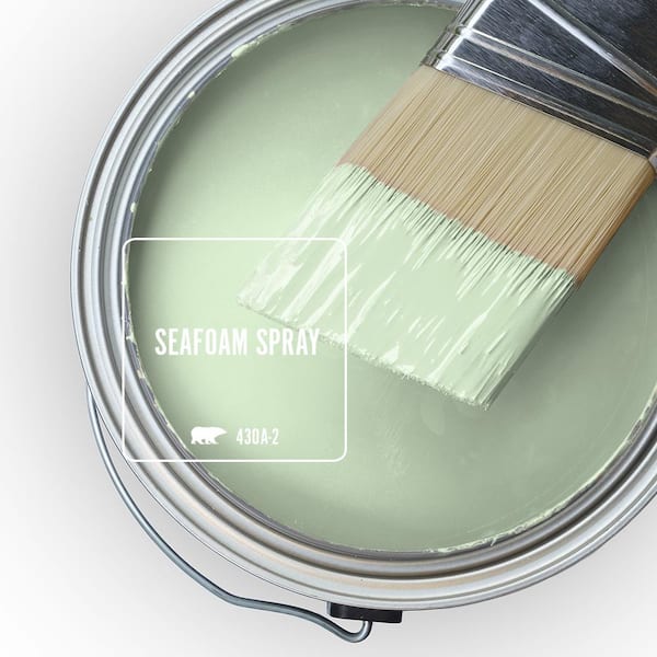 BEHR PREMIUM PLUS 5 gal. #430A-2 Seafoam Spray Flat Low Odor Interior Paint  & Primer 105005 - The Home Depot