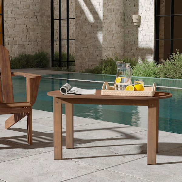 Linon Home Decor Shelly Adirondack Acorn Brown Oval Wood Outdoor